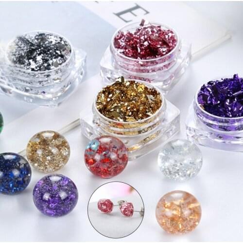 3ml/Box Broken Gold Foil Silver Foil DIY Craft Handmade Crystal Resin Epoxy Imitation Colorful Powder Jewelry filler Accessories