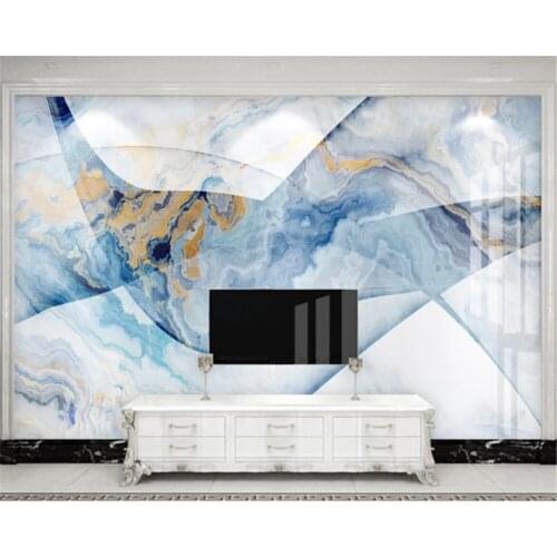 Beibehang 3d wallpaper Custom bedroom living room decoration painting modern high-end blue marble tile TV background wallpaper