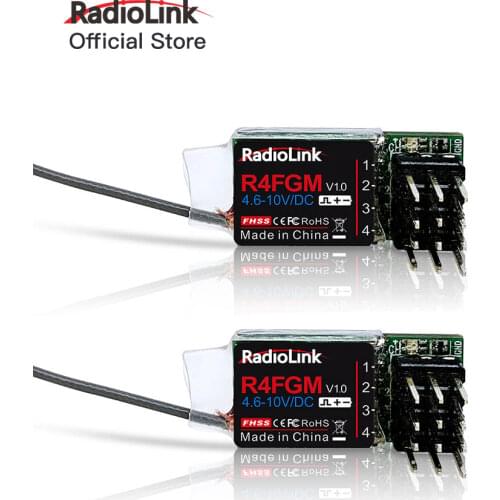 Radiolink R4FGM 4 Channels RC Gyro Mini Receiver for RC Cars and Boats Works with Controller RC4GS V2/RC6GS V2/T8FB/T8S