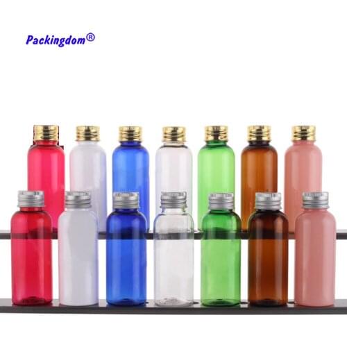 50pcs Empty Plastic Bottle Aluminum Cap Refill Travel Bottles Shampoo Shower Gel Packaging Cosmetic Containers Lotion Tube 50ml
