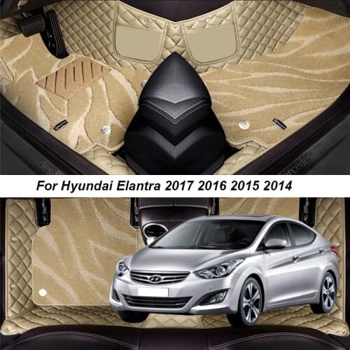 Car Floor Mats For Hyundai Elantra 2017 2016 2015 2014 2013 2012 Rugs Surround Auto Interior Accessories Carpets