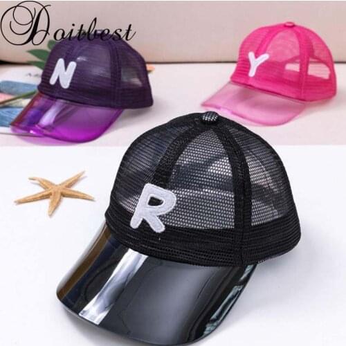 Doitbest 2 to 5 Years old Child Baseball Cap Hip Hop kids Sun Hat PVC brim mesh ABNRYW Letters Boys Girls Caps snapback hats