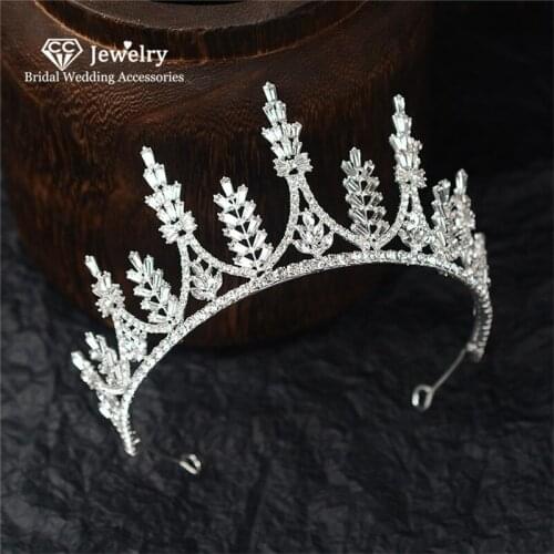 CC Crown Tiara Bride Headband Hair Band Engagement Wedding Accessories for Women Female Jewelry Luxury Party Headdress HG1287
