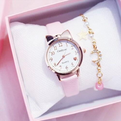 Childrens watch female waterproof and anti-fall cute girl pointer type cartoon electronic quartz wristwatch birthday gifts