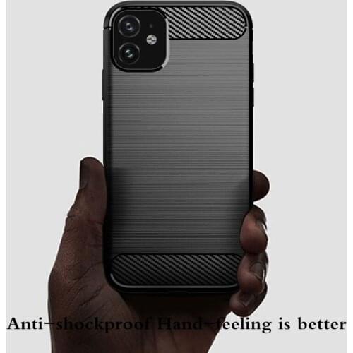 100pcs/lot Brushed Carbon Fiber Soft Bumper Back Cover Case For iPhone 11 Pro Max XR XS Max X 7 8 6 6S Plus