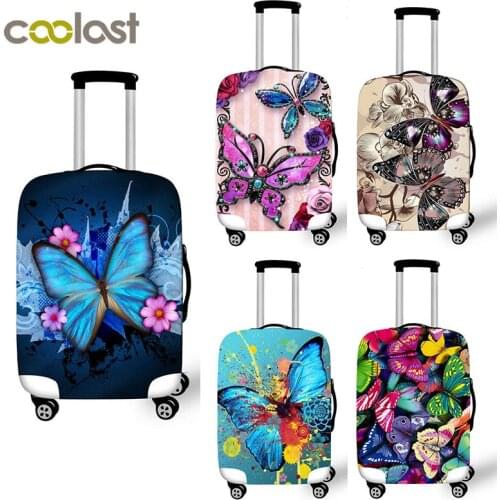 Butterfly Print Trolley Suitcase Protective Cover 18-32 Inch Elastic Luggage Cover baggage Case covers Travel Accessories