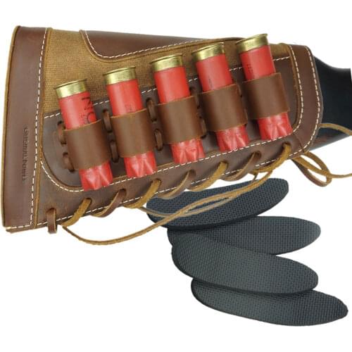 Tactical Rifle Gun Buttstock Leather Shotgun Cheek Rest Protector Shoulder Pad 4pcs Adjustable Foam Hunting Gun Accessories