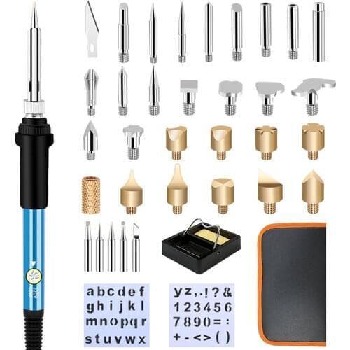 37PCS 60W Electric Soldering Iron Temperature Adjustable Soldering Iron Set Fast Heating Lightweight Handle Welding Tools