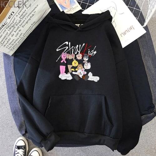 Korean Kpop Stray Kids SKZOO University Print Hoodie Cute Cartoon Women Kawaii Harajuku Hoodie Winter Clothes