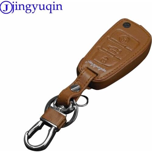 3 Buttons Leather Key Cover Case Protector For Audi Sline A3 A4 A6 A6L A8 TT Q7 S6 Keychain Auto Accessories Car-Styling