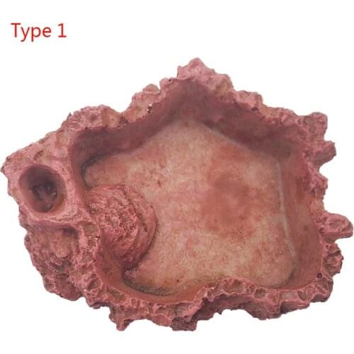 Red Reptile Feeder Crawler Bowl Basin Water Fountain Turtle Tortoise Scorpion Lizards Crabs Aquatic Pet Supplies 1Pcs
