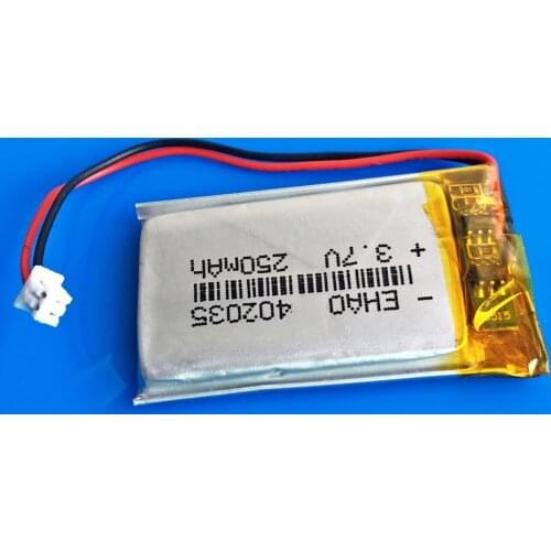 3.7V 250mAh 402035 JST 1.25mm lithium polymer li ion rechargeable battery Lipo cells for MP3 MP4 GPS bluetooth headset video pen