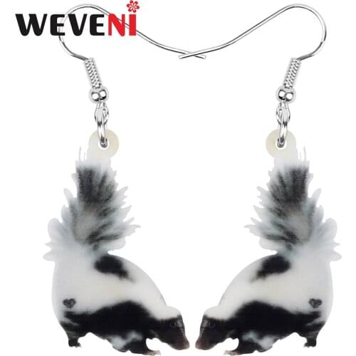 WEVENI Acrylic Cute Slender-tailed Meerkat Earrings Cartoon Animal Drop Dangle Jewelry For Women Kids Friends Trendy Party Gift
