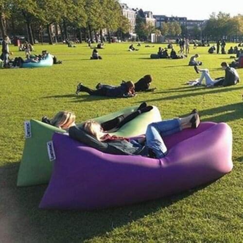 Outdoor lazy inflatable sofa air mattress nap net red air cushion bed beach swimming floating airbed folding camping recliner