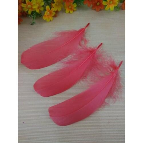 New! Wholesale watermelon red 20 pc quality natural goose feathers, 5-7inches / 13-18cm DIY jewelry decoration