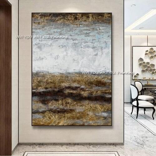 Original Abstract Art Painting Grey Oil Painting 100% Handmade Large Wall Art Canvas Pictures for Living Room Home Decoration