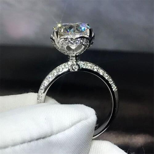 Luxury Female Heart Promise ring 925 Sterling silver AAAAA cz Engagement Wedding Band Rings for women Statement ring Jewelry