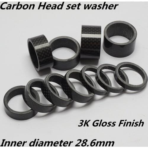28.6MM 3K Gloss Full Carbon Fibre Spacer Headset Fork washer 5MM 10MM 15MM 20MM 4PCS/Sets Bicycle Parts