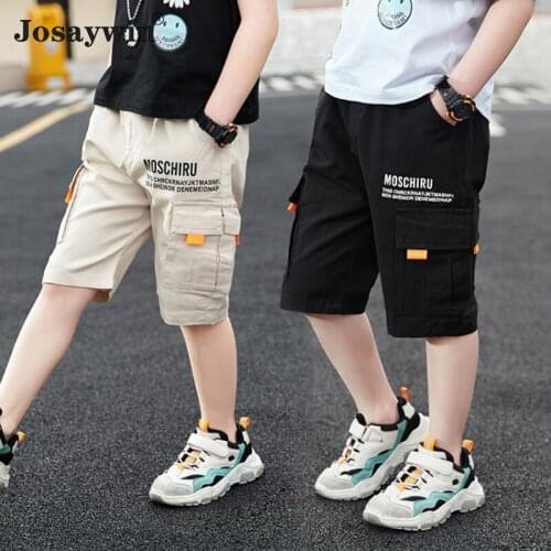 New Summer Cargo Shorts For Boys Kids Fashion Casual Short Trousers Elastic Waist Loose Children Pants Boys Shorts Clothing