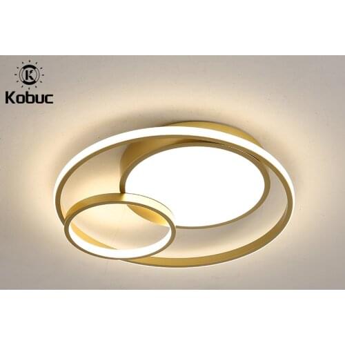 Kobuc High Bright Led Ceiling Light for Bedroom Gold Modern Ultra-thin Ceiling Lamp Fixture Round for Balcony Living room 220v