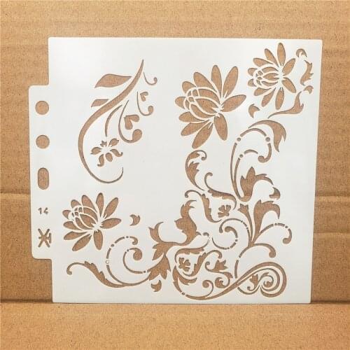 14.1*13 vine stencils Cover template spray plastic mold shield DIY cake hollow Embellishment printing lace ruler Easter