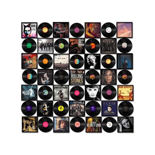 Industrial style vinyl record license plate decoration wall stickers bar shop creative personality wall decoration mural 1