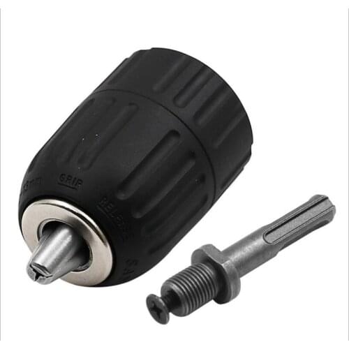 Drill Bit Chuck Clip Drill Keyless Chuck Plastic Sleeves 0.8-10mm 3/8"-24UNF + 1/4" Hex Hex Shank Rod Adapter Machine Tool Part