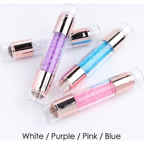 1PCS Double Sided Nail Stamper Stamping Plate Set Jelly Silicone Stamp Crystal Handle French Smile Nail Art Stencil Tools