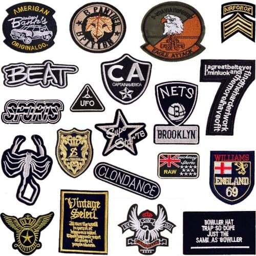 100pcs Army Military Patches Embroidery Iron On Sewing Flag American Air Force Army Badges for Clothing Accessories BTSZ015
