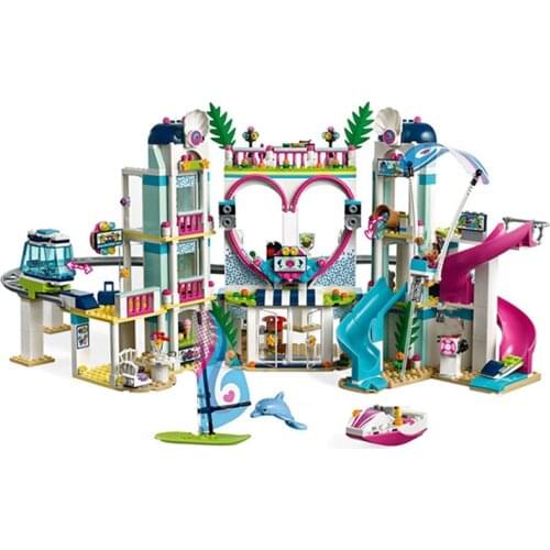 1039pcs Heart Lake City Resort Building Blocks Compatible 41347 Friend For Girls with Figures Bricks Educational Toys Gifts