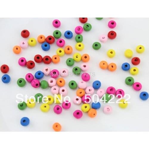 1500pcs colorful wooden wood beads drops cabochon charms for DIY jewelry accessories 6mm-7mm-MK0196