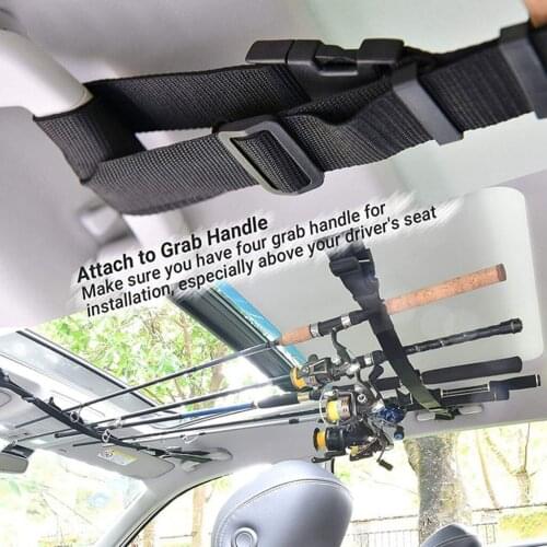 40# 2 pcs Car Fishing Rod Strap Vehicle Fishing Rod Carrier Stand Travel Tackle Holder Hold up to 5 rod and combos