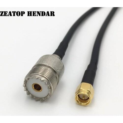5Pcs SMA Male Jack to UHF SO239 Female Plug RG58 / LMR195 RF Cable Coaxial Pigtal Wire Connector 20CM 30CM 50CM 1M 2M 3M 5M 10M