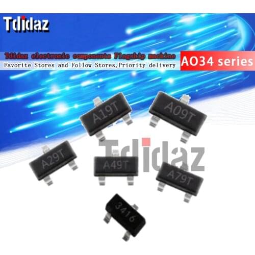 50PCS/LOT AO3400 AO3401 AO3402 AO3403 AO3404 AO3406 AO3407 AO3415 AO3416 SMD transistor
