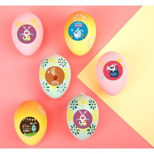 500Pcs Round Easter Rabbit Stickers Paper Adhesive Labels for Festival Baby Shower Party Decoration Envelope Seal Gifts Wrap DIY