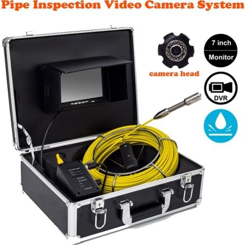 7inch LCD 1000TVL Camera Monitor Pipe Industrial System 20m 23mm Sewer Inspection Camera IP68 Waterproof DVR With 8GB Card