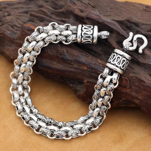 Chinese style classic fashion light sense bracelet old Personality Retro classic trendy men bracelet for boyfriend Temperament