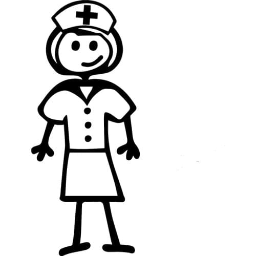 Dawasaru Cartoon Nurse Smiling Car Sticker Personalized Decal Laptop Truck Motorcycle Auto Accessories Decoration PVC,16cm*8cm