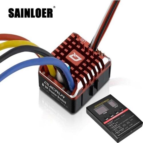 Hobbywing Quicrun WP1080 80A Tracked Waterproof Brushed ESC Build BEC 2-3S Lipo with LED Programming Card for 1/10 1/8 RC Car