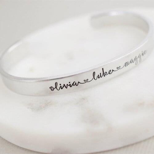 Personalizado Letter Bangles For Women Stainless Steel Customized Name Bracelets Pulseras Mujer Best Friend Gift