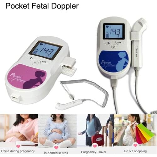 Baby Sound C 2Mhz 3Mhz 8Mhz Pocket Fetal Doppler LCD Vascular Heartbeat Detector Baby Care Household Pregnant Fetal Pulse Meter