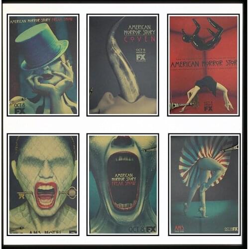 American Horror Story Retro Poster Art Canvas Painting Modern Home Decoration Living Room Cinema Pictures and Prints Frameless