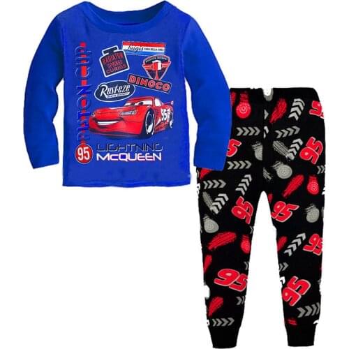 Boys Girls Pajamas Sets Disney Cartoon Cars Printing Long Shirts and Pants 2pcs Nightwear Pijamas Children Sleepwear Homewear