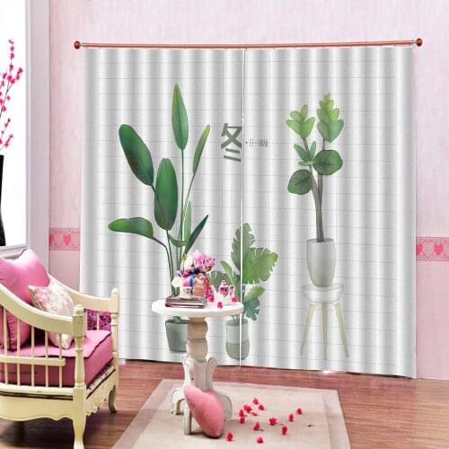 Beautiful Photo Fashion Customized 3D Curtains Faceplate green grass plant 3d Curtains Blackout for Living Room Bedroom Fabric