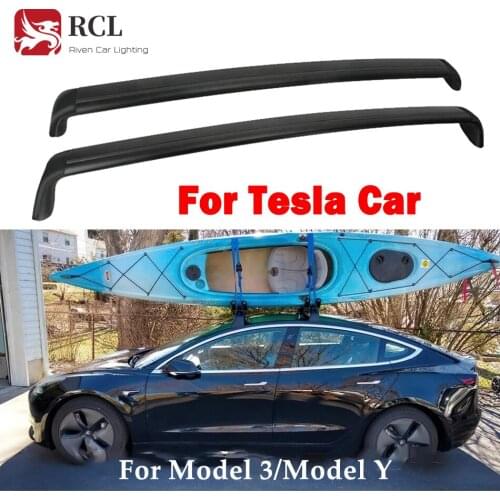 Rooftop Crossbar Luggage Tesla Model Y 2020 2021 Model 3 2017 2018 2019 2020 Aluminum Roof Rack Cross Bars Cargo Carriers