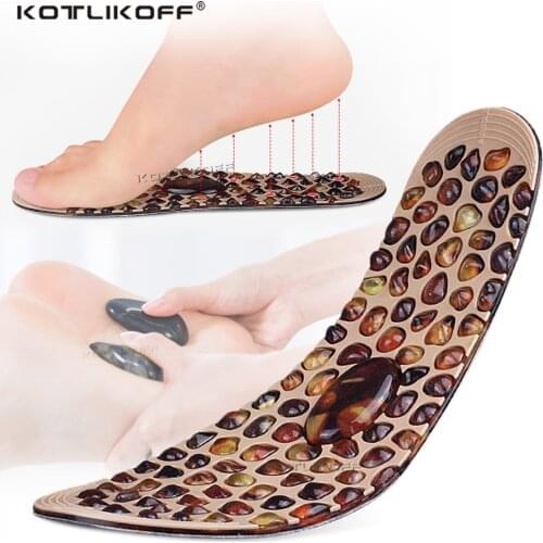 KOTLIKOFF Feet Massage Orthopedic Insoles Foot Reflexology Acupuncture Therapy Massager Walk Stone Shoes Pad Imitation Pebbles