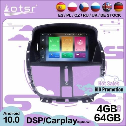 Carplay Multimedia Stereo Android 10 Player For Peugeot 207 2008-2010 2011 2012 2013 2014 GPS BT Audio Radio Receiver Head Unit