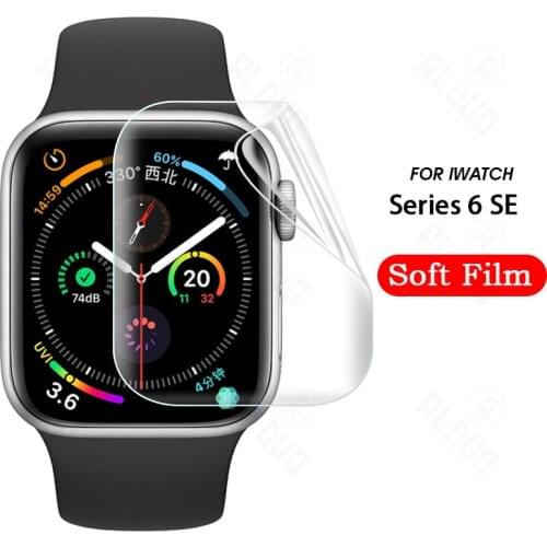 Soft Screen Protector For apple watch 6 se 44mm 40mm Iwatch series 6 Soft film 9D Protective film watch6 46mm film not glass