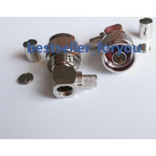 N Male Connector Right Angle RA Plug Sloder Crimp For RG5 RG6 LMR300 RG304 Cable RF Connector