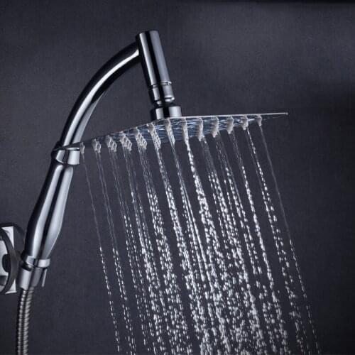 Stainless Steel Rain Shower Head Rainfall Bathroom Top Sprayer Thin High Pressure 20x20cm/15x15cm